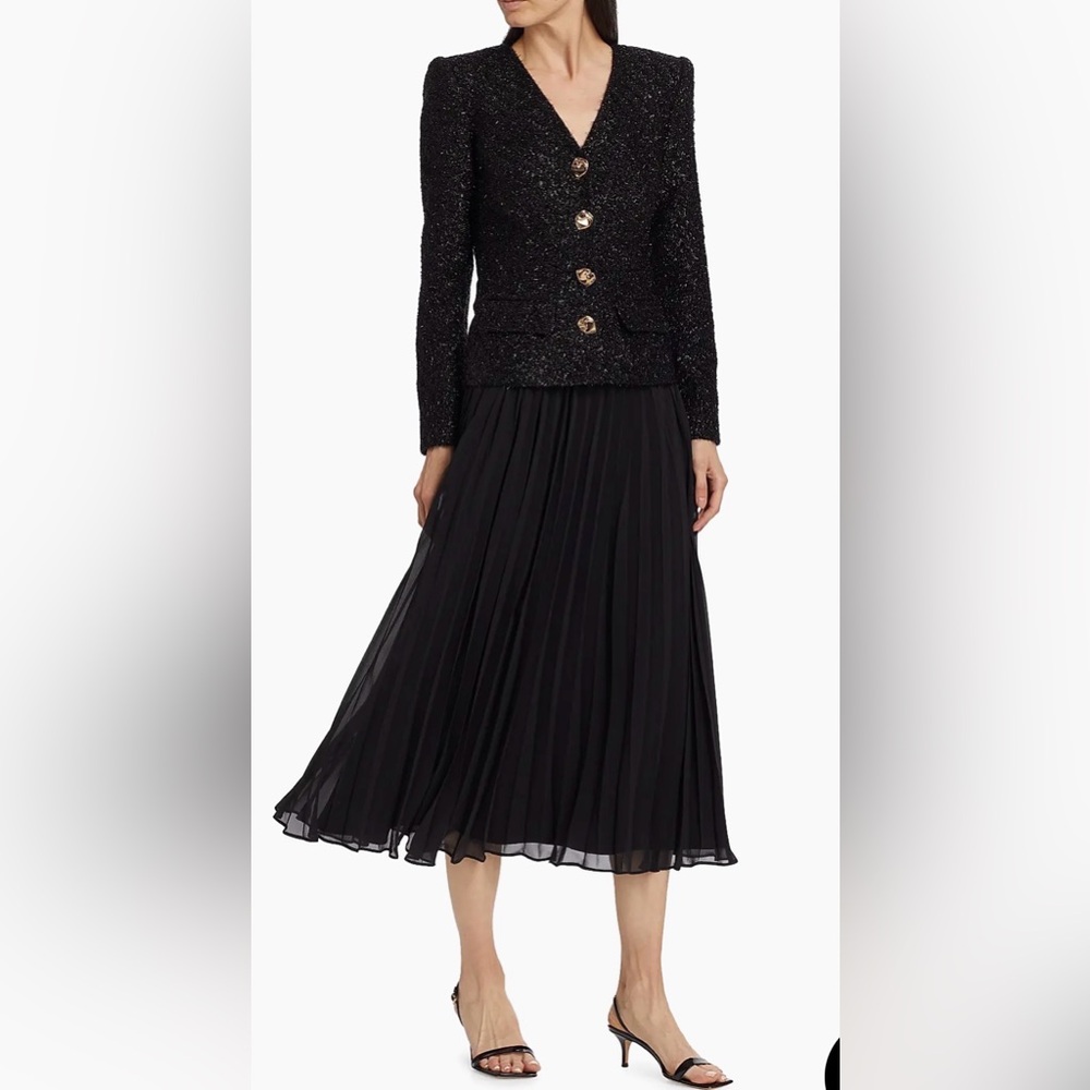 Self-Portrait Tinsel Bouclé Chiffon Midi-Dress NWT $670 size 4
